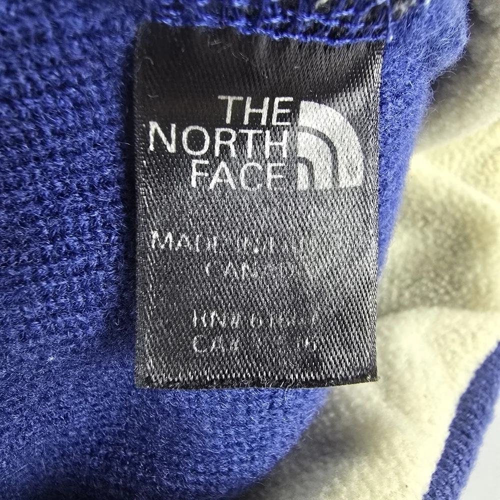 The North Face Kids Logo Blue And Tan Knit Beanie One Size